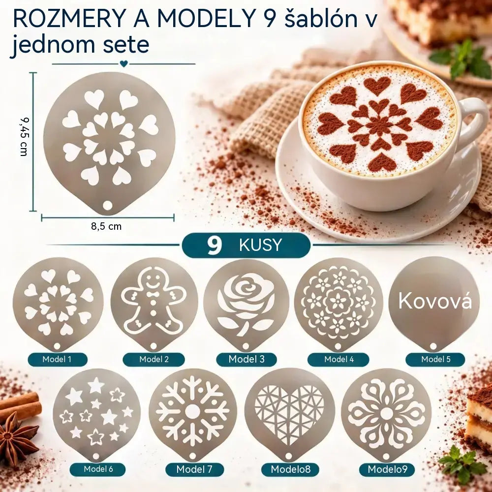 Nerezová oceľová forma na kávové latte art