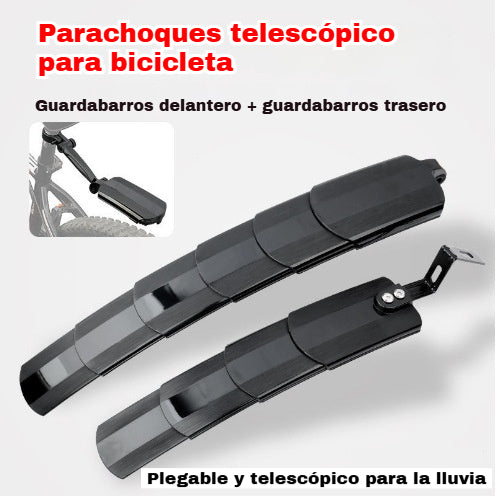 🚴【Guardabarros delantero + guardabarros trasero】Guardabarros portátil para bicicleta, plegable y telescópico para la lluvia.