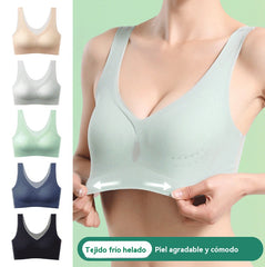 【50%OFF】🌸【40-120 kg】2026, sujetador push-up de seda helada sin costuras