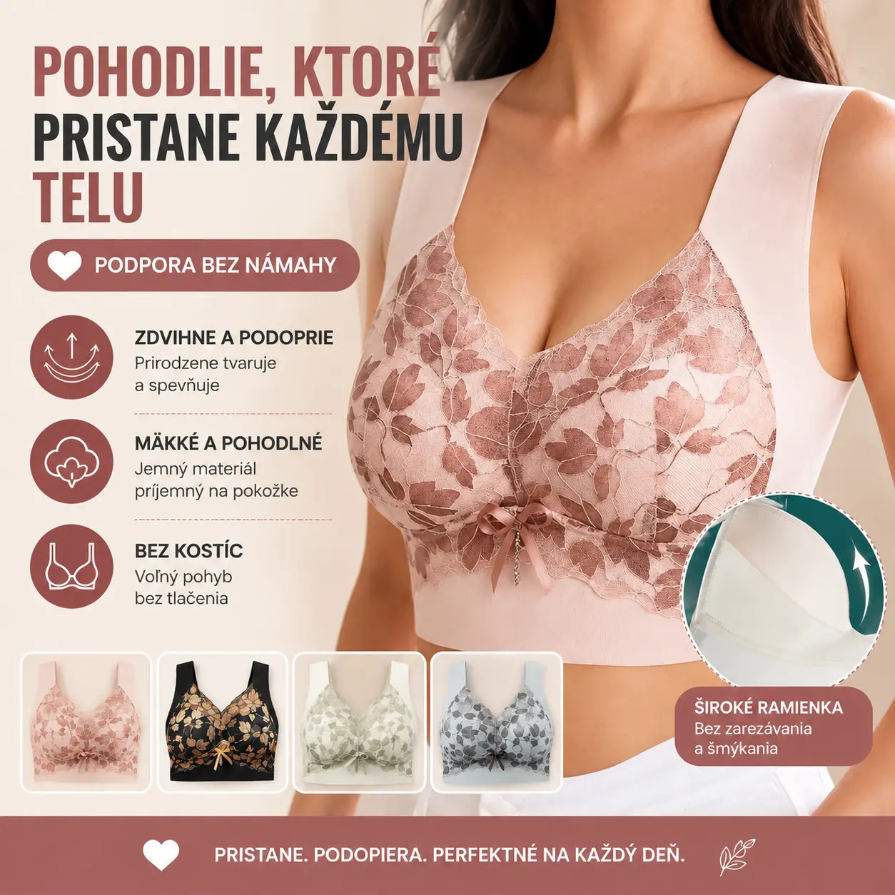 🎁💖【3 kusy】【M-4XL】Veľká čipkovaná podprsenka bez oceľového krúžku, luxusný krásny chrbát, sexi, priedušná a bezšvová podprsenka 【40~100 kg】