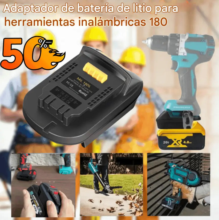 ⚡Adaptador de batería de litio para herramientas de batería de 18 V