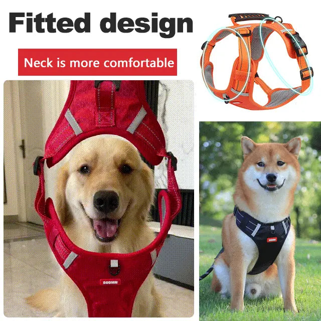 🐶【5–30 kg】Arnés antitirones para perros, fabricado con material de malla transpirable que evita la sensación de calor, con material reflectante.