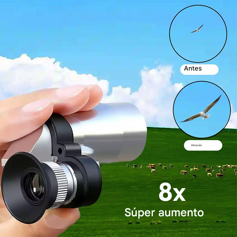 🔭Mini telescopio monocular para teléfono – Telescopio monocular portátil para viajes y observación