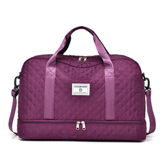🔥【¡Oferta por tiempo limitado!】🔥Elegante bolsa de viaje de gran capacidad con diseño de separación para uso húmedo y seco, adecuada para yoga y fitness.