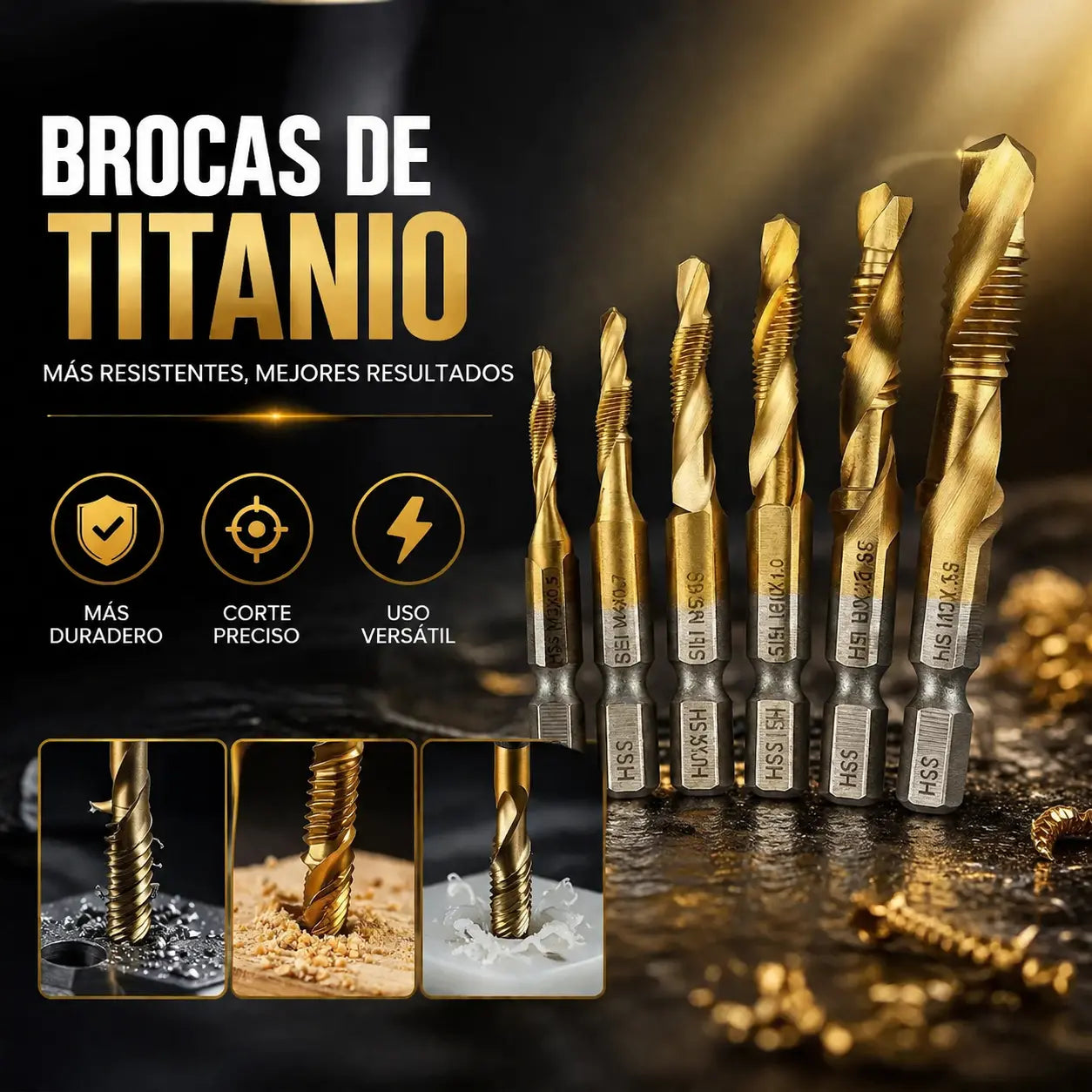 🔥【Compra 6 y obten 6 gratis（12 piezas）】🧰🔩 Juego de brocas multiusos