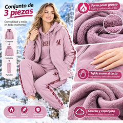 🔥【pantalón + suéter + chaqueta】Nuevo conjunto deportivo y casual de otoño/invierno 2026, acolchado y grueso.