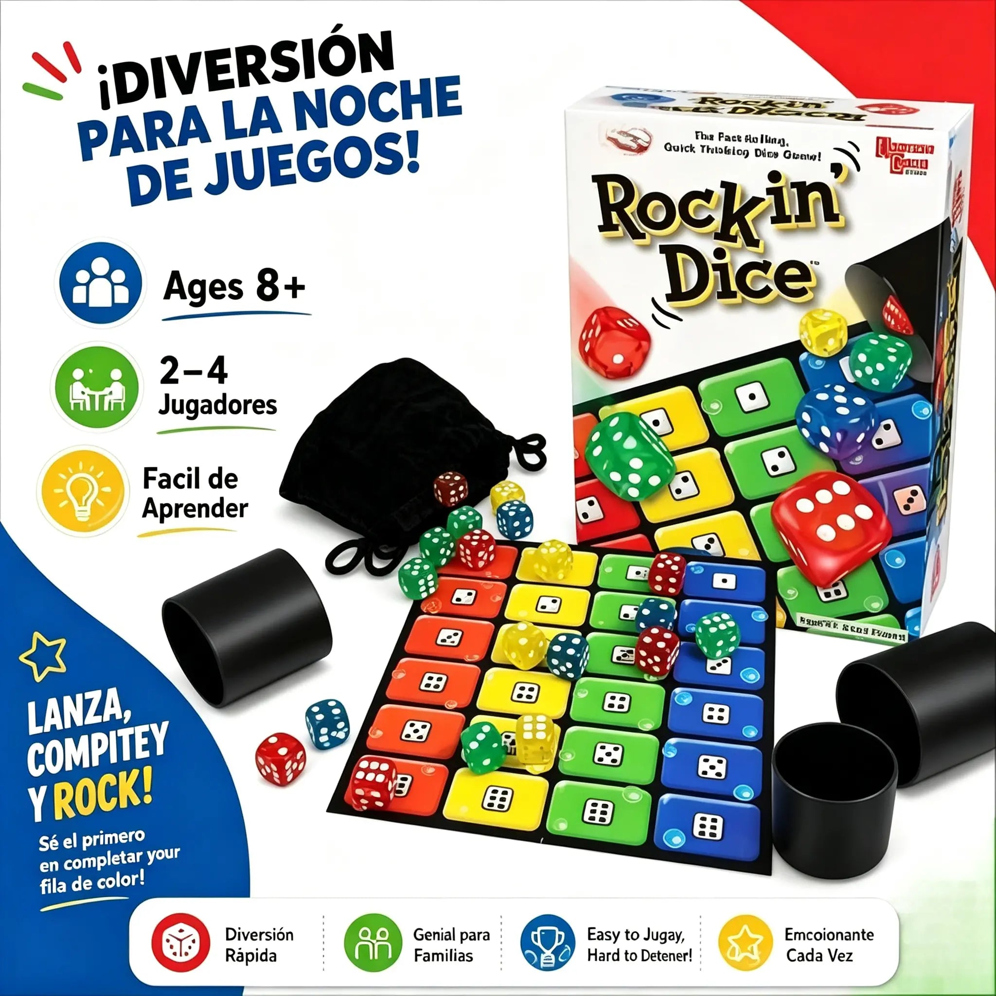 🎲👨‍👩‍👧‍👦Juego de mesa popular de dados Ligreto