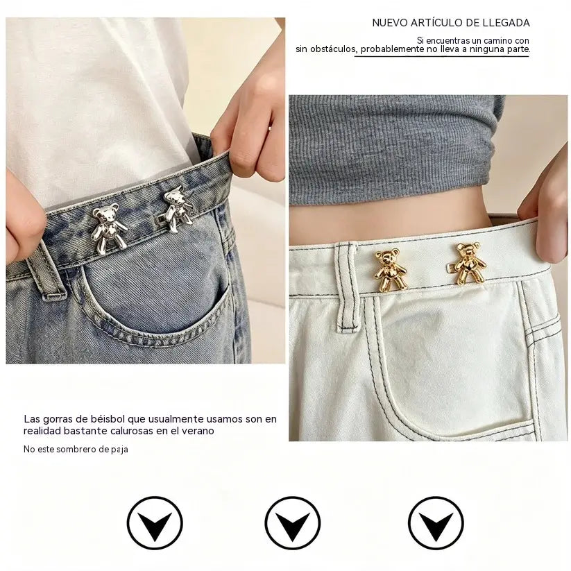 【Compra 8 y llévate 8 gratis】Hebilla de cinturón con forma de oso, una herramienta mágica para ajustar el tamaño de la cintura.