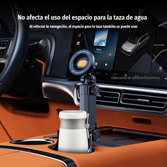 🚗📱 Soporte para móvil en portavasos del coche | 🔄 Ajuste giratorio 360° | 🧲 Imán N52 de alta potencia | Compatible con todos los teléfonos