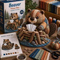 🧵🐨 Kit de costura DIY para caja de pañuelos con diseño de animales – Kit de manualidades de tela 3D, ideal para principiantes 🎁✨
