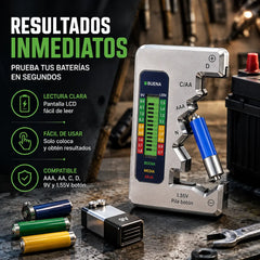 Comprobador de baterías multifuncional | Varios medidores de voltaje de batería | Detección rápida del nivel de batería