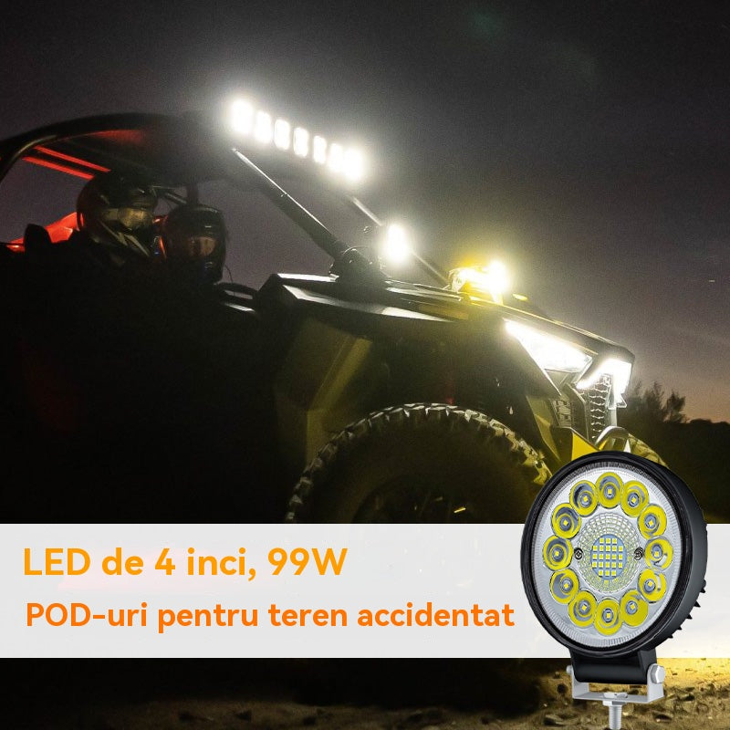 🔥【Compre 1 y obtenga 1 gratis】Faros LED redondos de 99 W para coches modificados, faros auxiliares para vehículos todoterreno