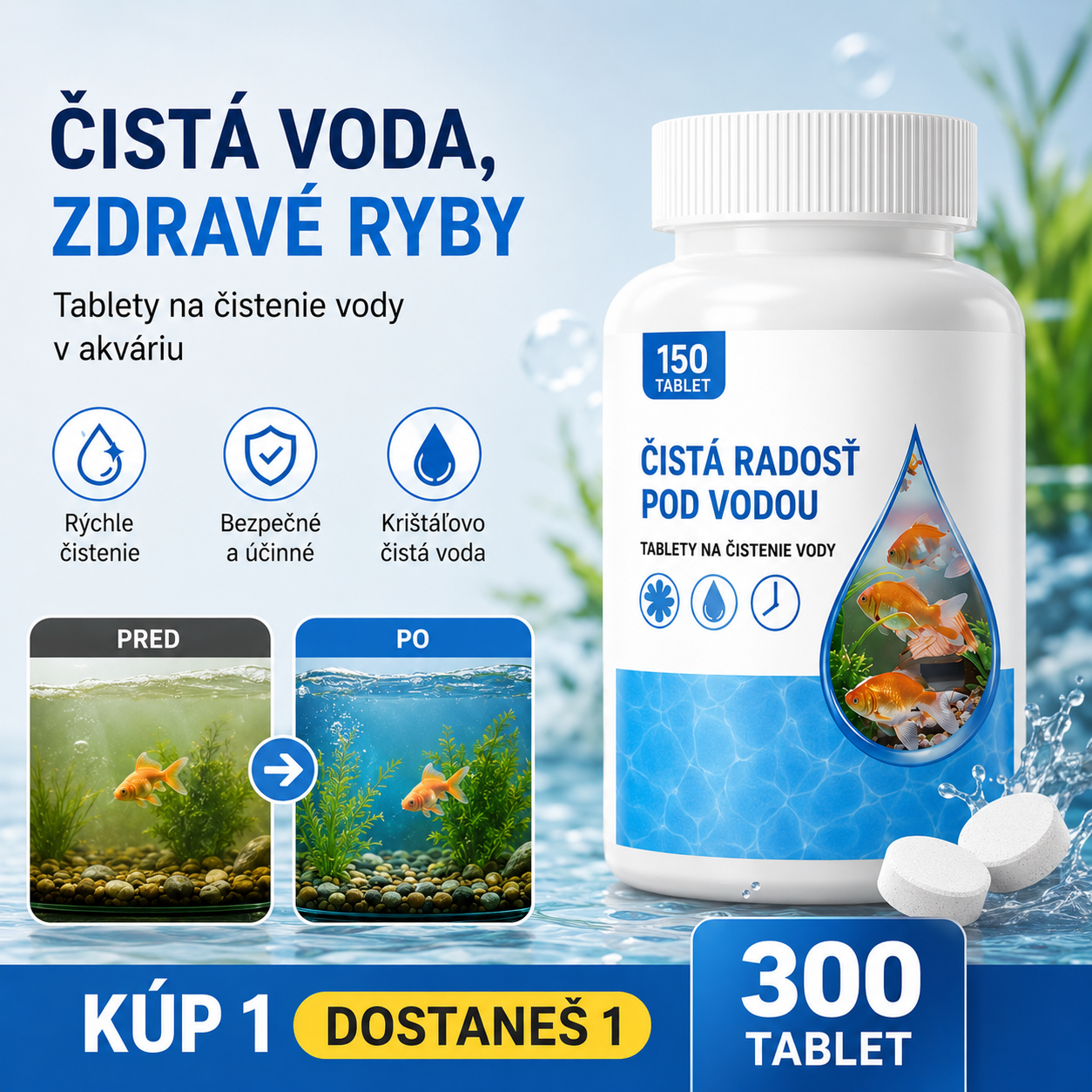 🐟【300 tabletas】💧 Tabletas efervescentes para limpiar el agua de acuarios y estanques, tabletas oxigenantes para acuarios 🔥