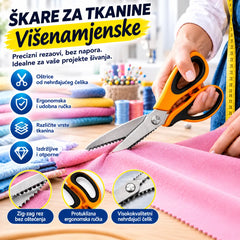 ✂️ Višenamjenske cik-cak škare – za tkaninu, papir i kreativni rad🧵