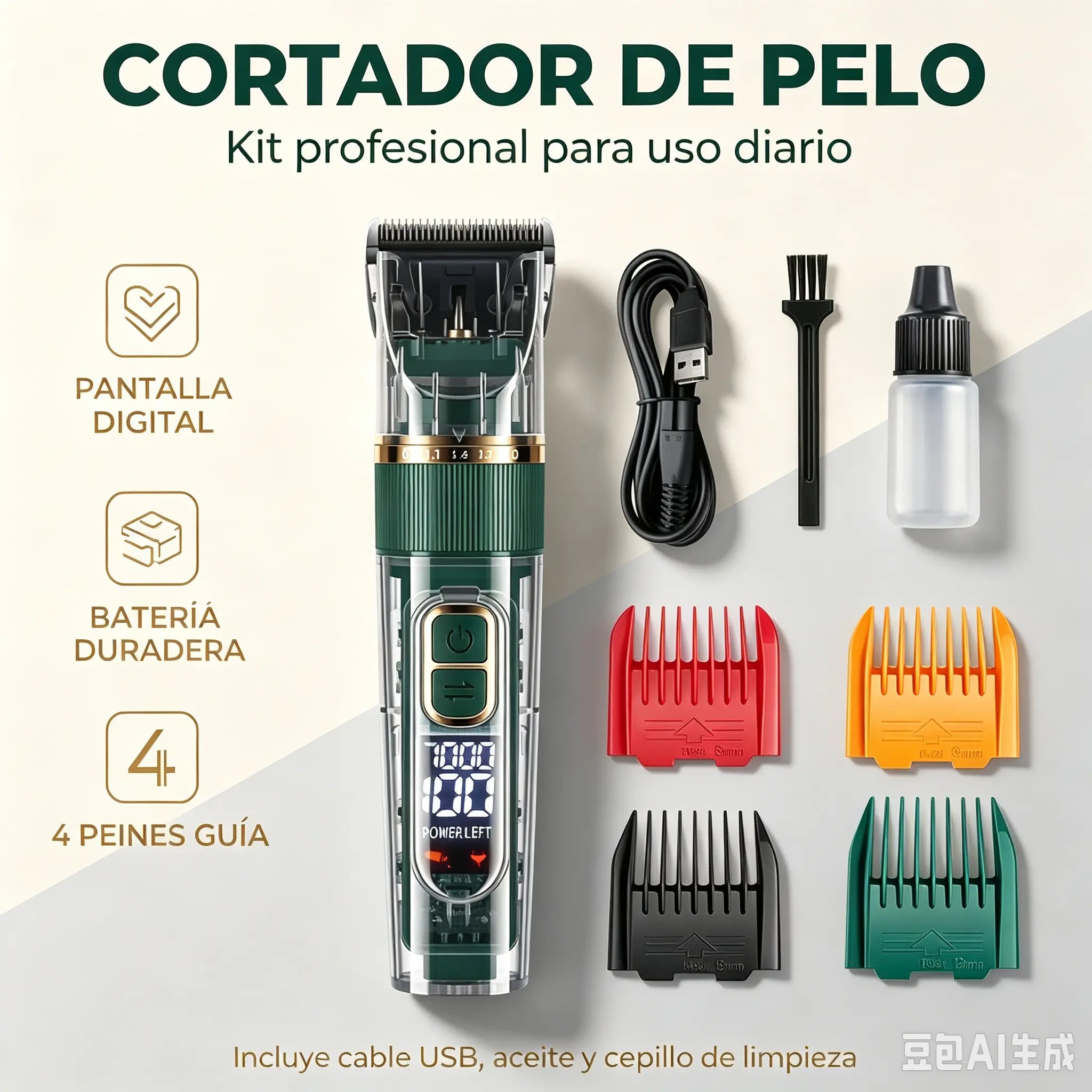 🐕 Cortapelos para mascotas con pantalla LED silenciosa | Recortadora inalámbrica de bajo ruido para perros y gatos ✨