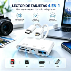 🚀 Lector de Tarjetas SD/TF USB 3.0 para iPhone Tipo-C | Transferencia Rápida de Fotos y Vídeos 📸