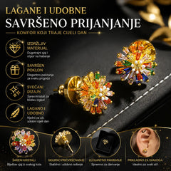 📢📢50% popusta!! 🎆Ženske šarene naušnice s vatrometom – kubni cirkonij, pozlaćene 18-karatnim zlatom