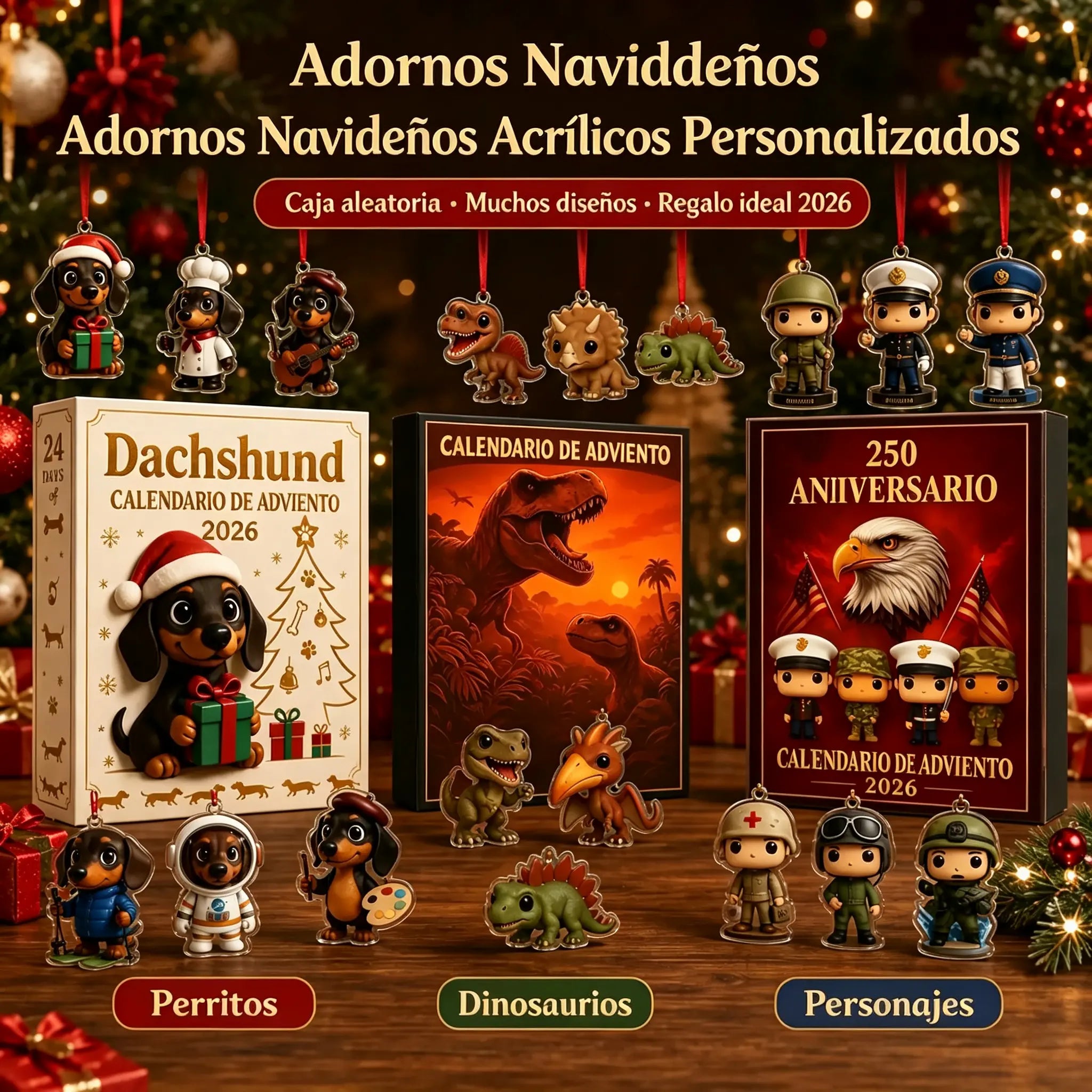 【Caja de 24 piezas】Solo 28 € 🎁🎁 Más adornos y regalos de Navidad 2026 aptos para estores enrollables.