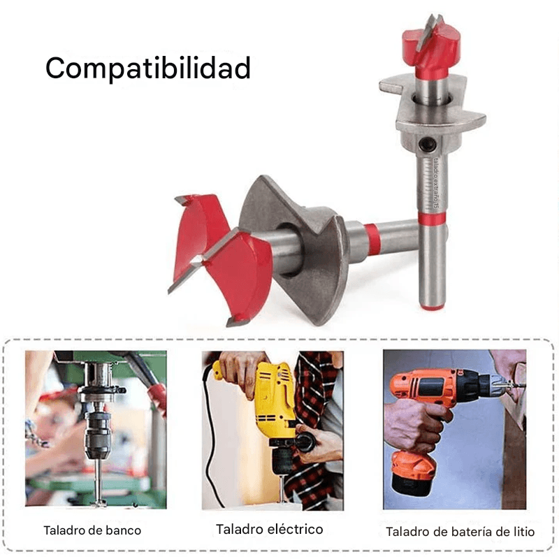 ⚙️【Un juego de 5 piezas】🛠️ Juego de Brocas Forstner Ajustables con Posicionamiento Preciso de Carburo 15-35 mm