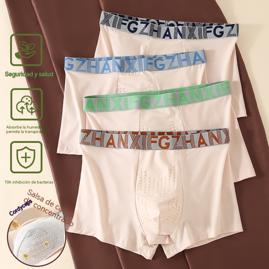 【Juego de 4 piezas】Ropa interior deportiva transpirable de secado rápido para hombre, talla 10A.