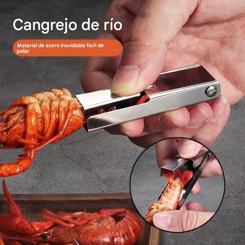 🦐【5 piezas】🦞 Pelador de langosta de acero inoxidable: construcción duradera, mango ergonómico e ideal para acceder fácilmente a la carne de langosta 🍽️