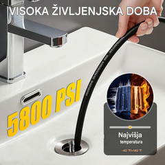 Komplet za čiščenje odtokov 5800 PSI – visokotlačna šoba in cev za zamašene odtoke/cevi