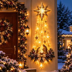 ✨🕯️ Izgaismojama sienas Kristus piedzimšanas ainas dekorācija | Kristus piedzimšanas aina ar LED gaismām | Ziemassvētku mājas dekors 🏠
