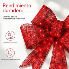 📢📢 ¡Oferta a mitad de precio! ✨【61cm*43cm*6cm】Lazo navideño extragrande para exteriores, impermeable, con luz incorporada