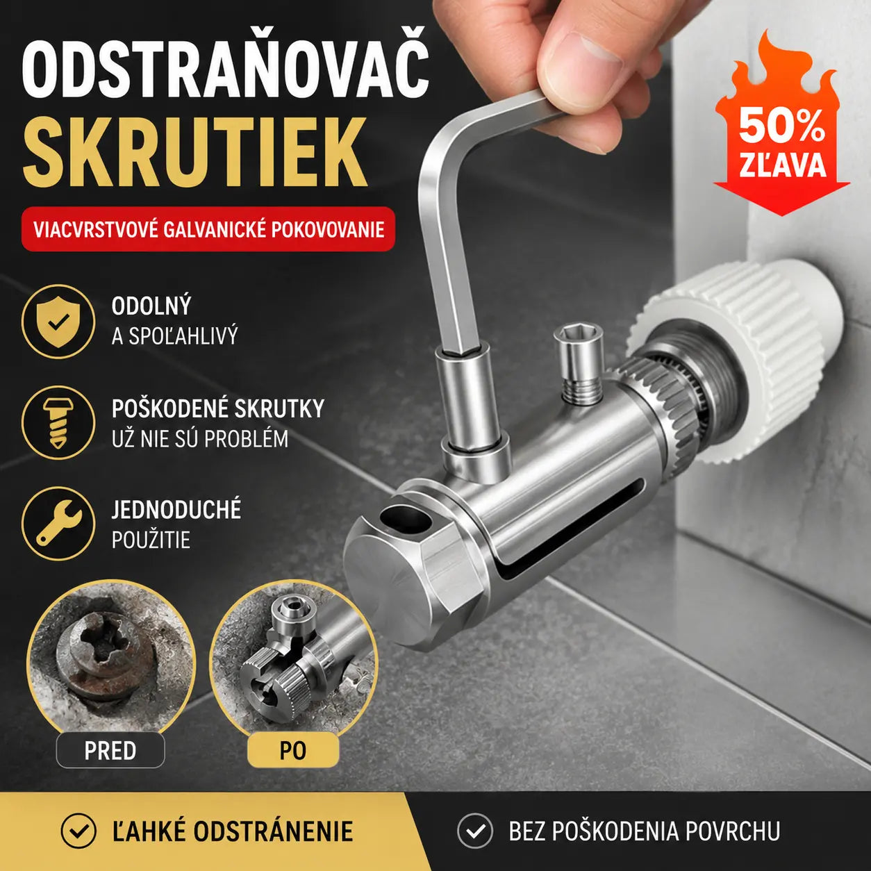🔥【Kúpte 1 a získajte 1 zadarmo】Odstraňovač pretrhnutých závitov pre rohový ventilový kohútik, univerzálny kohútik