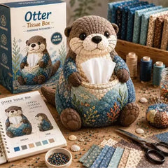 🧵🐨 Kit de costura DIY para caja de pañuelos con diseño de animales – Kit de manualidades de tela 3D, ideal para principiantes 🎁✨