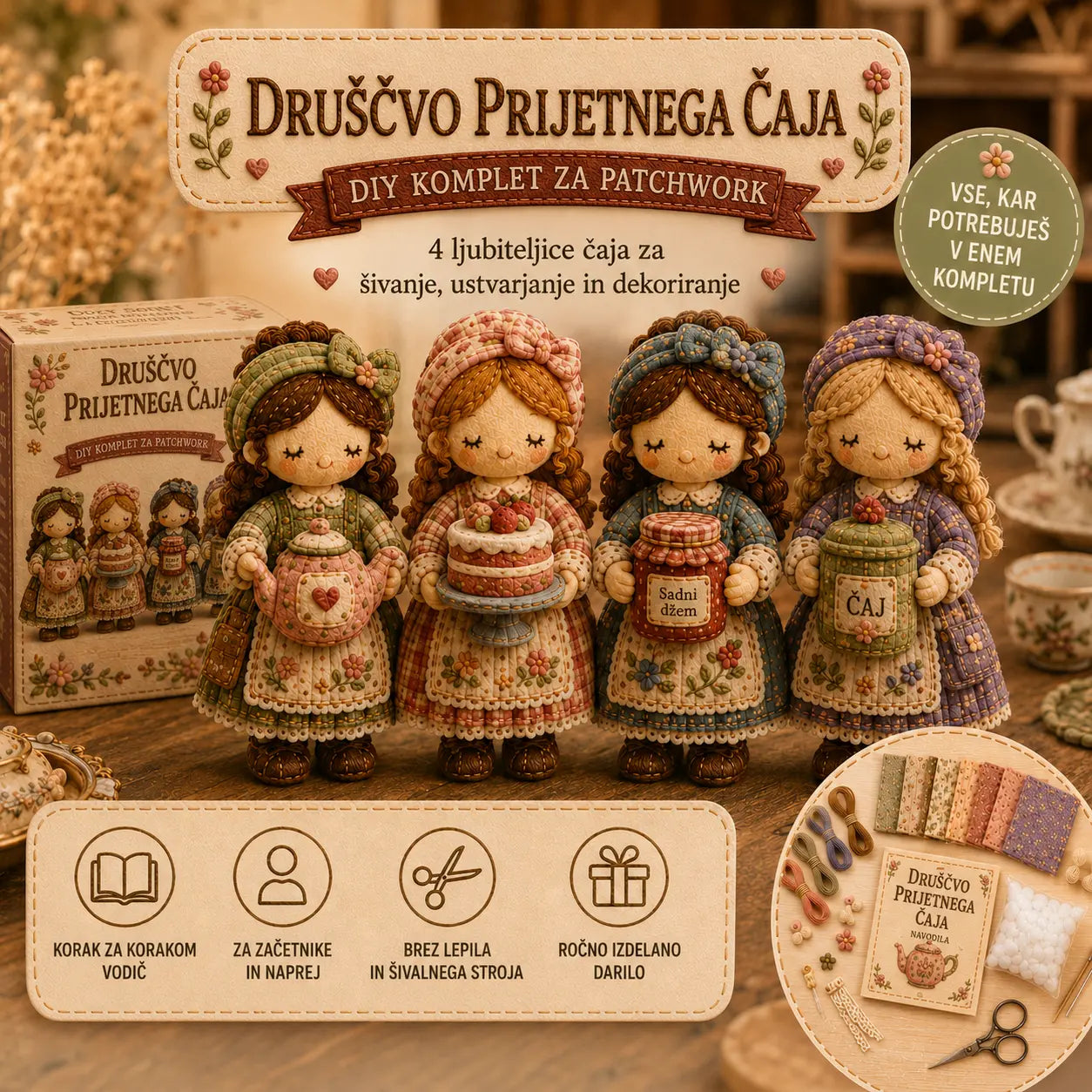 Zadnji dan: Izkoristite 49 % popust!  Komplet za patchwork miniatur iz serije Miniature World.