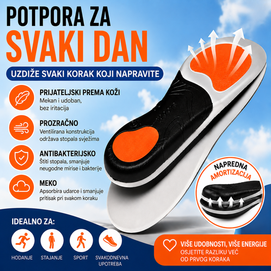 🔥【Kupite jedan, dobijte jedan gratis】👣【Veličine 35-46】⚡ Ortopedski sportski uložak s potporom za svod stopala – potpuno ublažavanje, vrhunska udobnost