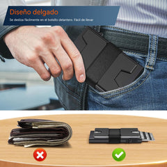 🔥【Oferta especial por tiempo limitado】✨Nuevo tarjetero de aleación de aluminio con bloqueo RFID