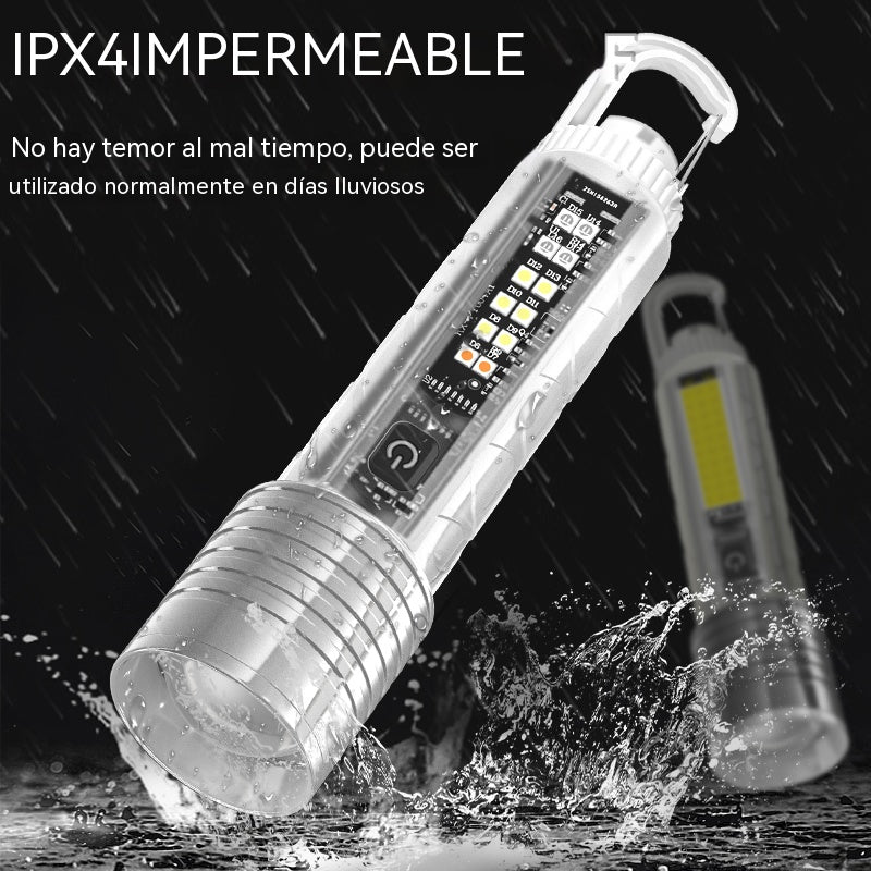 👍👍Linterna compacta de alta potencia con LED de múltiples fuentes, portátil y con una duración de batería ultralarga.