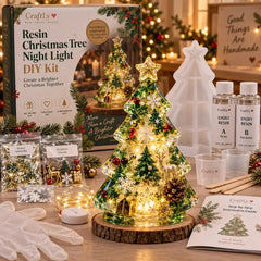 🎄✨Kit de luces nocturnas para árbol de Navidad de resina DIY, perfecto para principiantes.