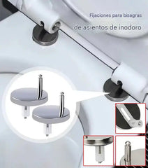 🚽【2 pares, 4 piezas en total】Accesorios universales para baño ----💦✨Abrazaderas de tornillo para fijar el asiento del inodoro.