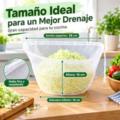 🔥10 piezas🥬 Bolsas de filtro reutilizables para alimentos, ideales para exprimir zumo de verduras, filtrar zumo de frutas, leche vegetal, rellenos para empanadillas, etc.