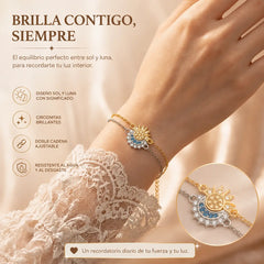 🔥✨Elegante conjunto de pulseras de sol y luna, se pueden usar apiladas o por separado.