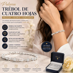 【Compre 1 y obtenga 1 gratis】Love New Fashion Pulsera de plata 925 con un trébol de cuatro hojas para mujer