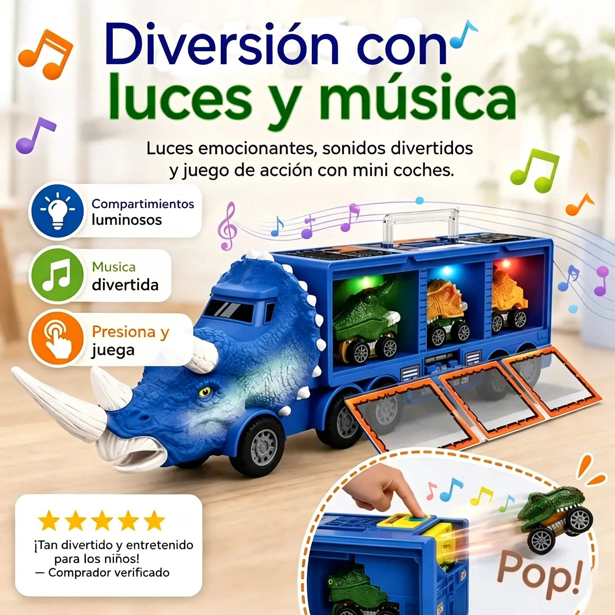 🦖🚛 ¡El Camión de Dinosaurios que Guarda, Lanza y Divierte! 🎵✨