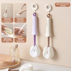 🧽✨ Cepillo 2 en 1 para Tazas y Botellas – Mango Largo con Cepillo de Precisión Integrado para Limpieza Profunda 🍶