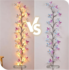 ✨ Flexibilné LED svetlá v tvare popínavej vetvy s motýľmi – vytvorte vo svojom domove čarovnú a útulnú atmosféru 🦋💡