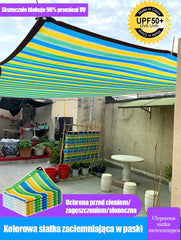 【2*5m】Red de sombra engrosada con rayas de arcoíris.
