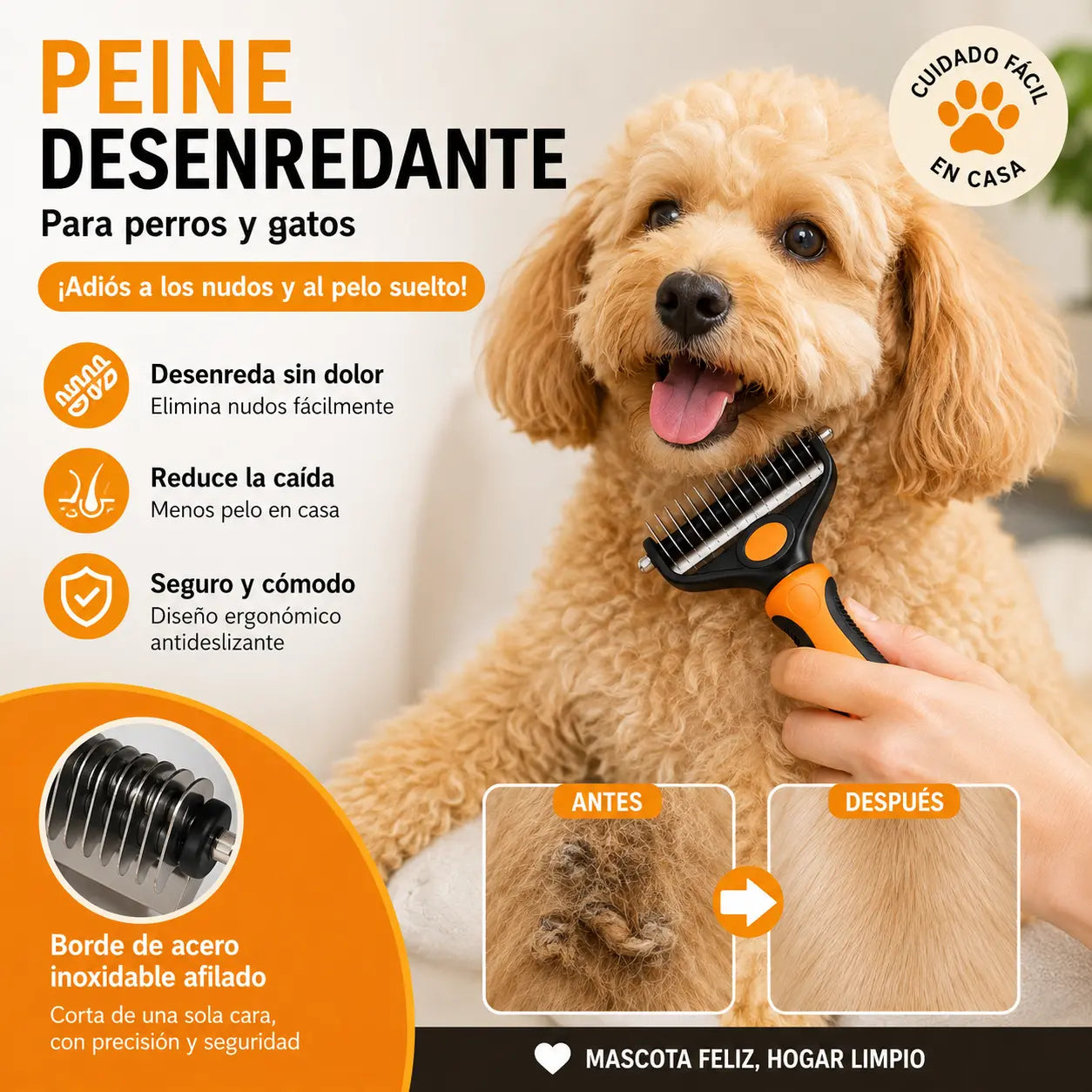 🐶🐱Herramienta profesional para desenredar perros y gatos✨