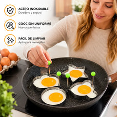 Juego de 5 piezas  🍳🍳🔥 Precio especial de gran venta - Molde para huevos de acero inoxidable
