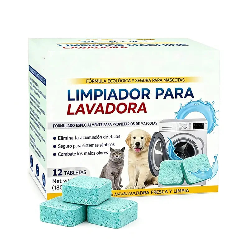 🧼【¡Compra 1 y llévate 1 gratis!】🧺 Limpiador para lavadoras de mascotas – limpia a fondo el tambor, elimina el pelo de las mascotas y neutraliza los olores. 🐾✨