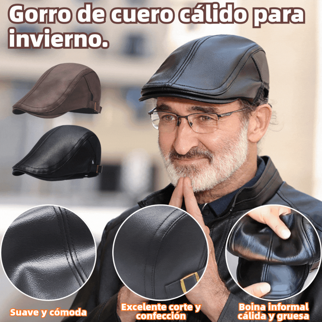 🐏 Gorro de piel de oveja de tamaño ajustable para hombre.