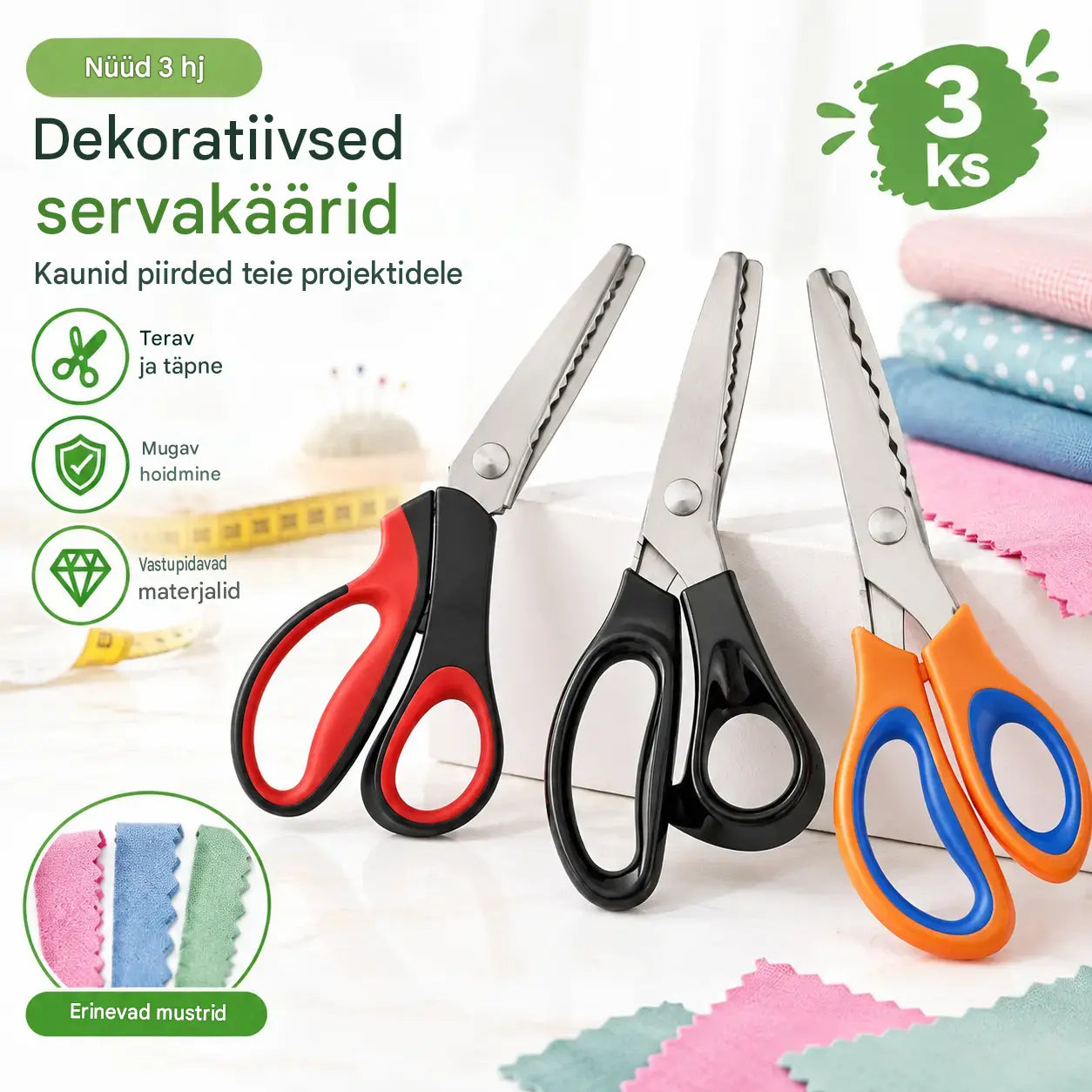 ✂️Professionaalsed sakilise teraga käärid õmblemiseks, käsitööks ja igapäevasteks isetegemise projektideks