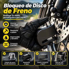 🏍️🔒 Candado de disco para motocicleta resistente al agua y de alta resistencia