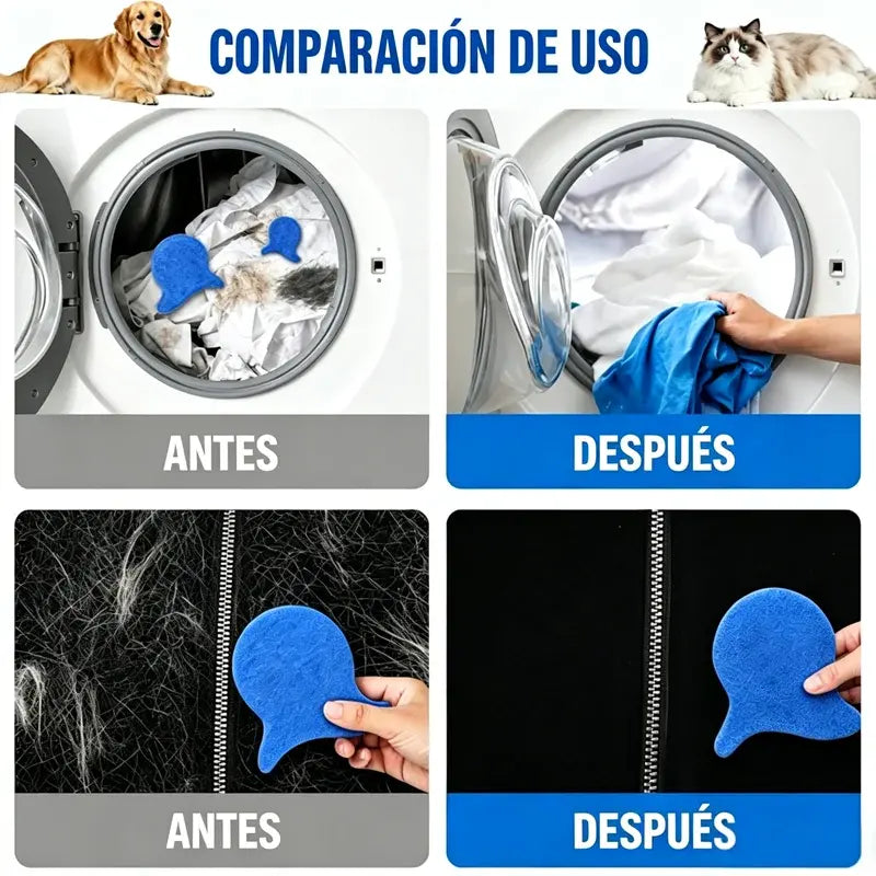 🧺【10 piezas】🌀 Bola Mágica Quitapelusas y Anti-enredos para Lavadora – Atrapa Pelos y Residuos para una Limpieza Profunda ✨